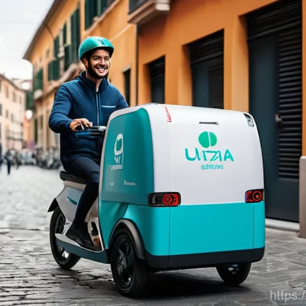 유통관리사로 유통업계 트렌드 분석하기 - "A dynamic and bustling street scene in a modern Italian city, such as Rome or Milan, showcasing eff...