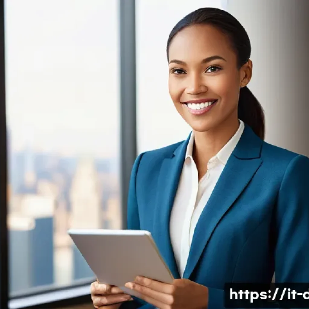 유통관리사 자격증의 필요성 - **Prompt:** A confident, elegant male or female professional, in their mid-30s, stands in a sunlit, ...