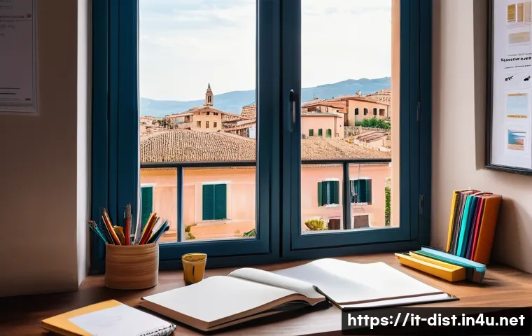 유통관리사 1급 공부 자료 - A modern study desk setup in a cozy home office environment designed for an Italian student preparin...