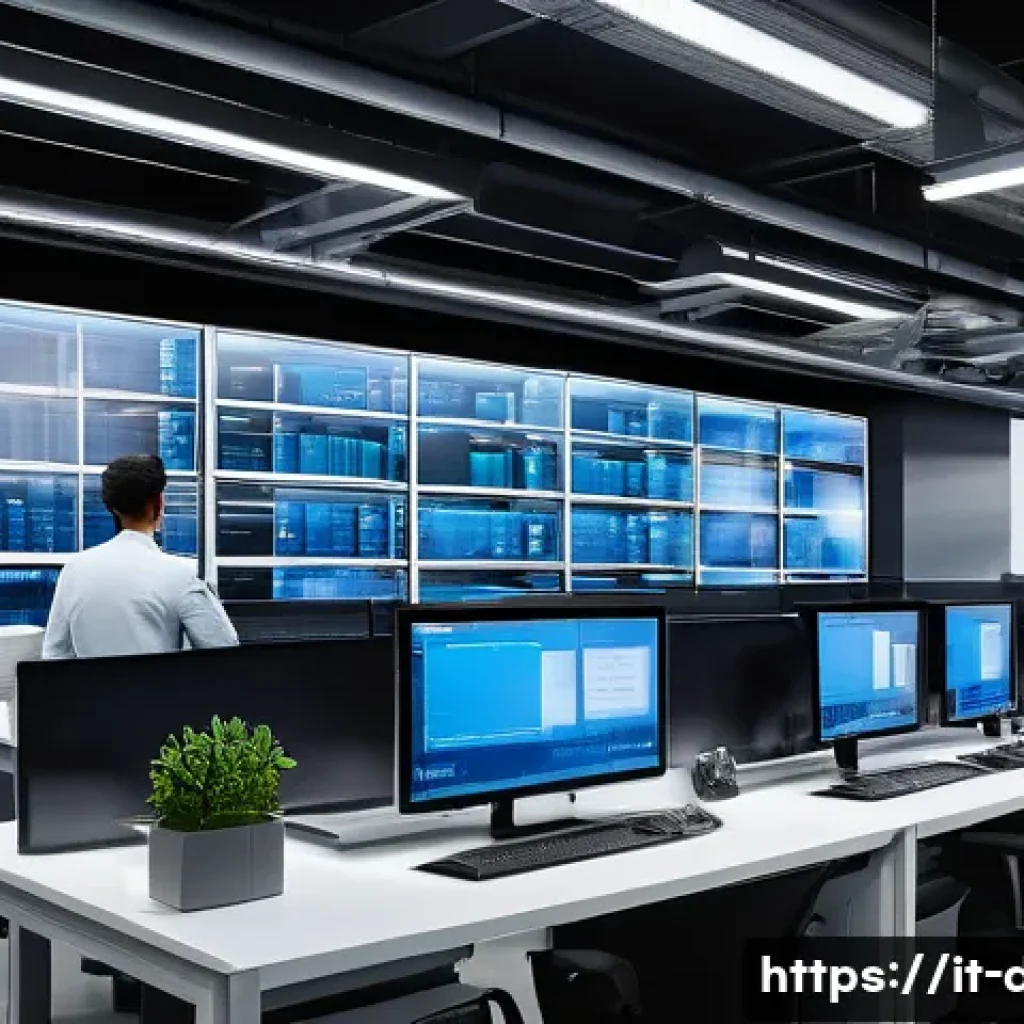 유통관리사와 관련된 인턴십 기회 - A professional office scene inside a large multinational corporation’s supply chain department, feat...