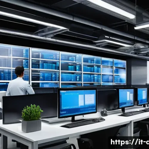 Home 17 유통관리사와 관련된 인턴십 기회 - A professional office scene inside a large multinational corporation’s supply chain department, feat...