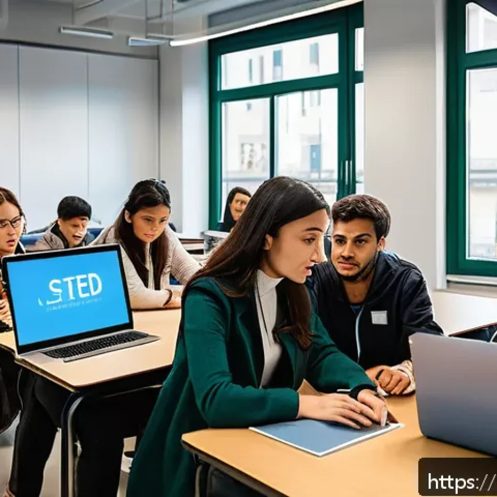 유통관리사 시험 난이도 조정 이슈 - A modern Italian classroom setting with diverse adult students attentively participating in a logist...