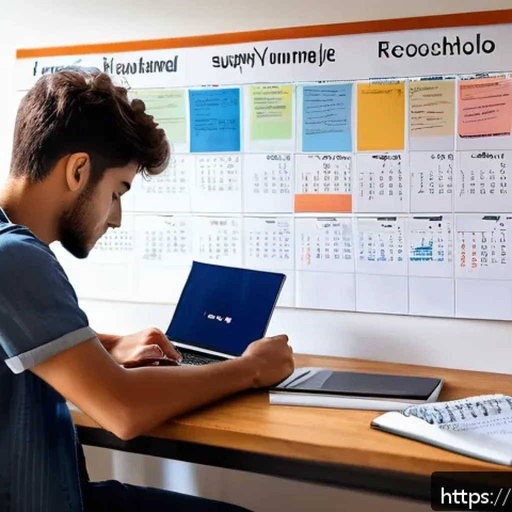 유통관리사 1급 시험 준비 노하우 - A focused Italian university student studying at a wooden desk with a laptop, open textbooks, and ha...