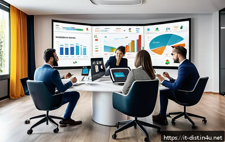 유통관리사 자격증으로 가능한 마케팅 직무 - A modern digital marketing office scene showcasing a diverse Italian team of professionals collabora...